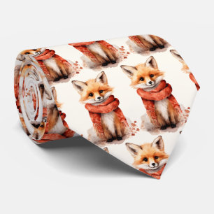 Corbata Cachorro de zorro lindo con un estampado de bufand