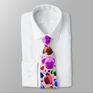 Corbata Cachorro Pug PopArt Estilo Retro