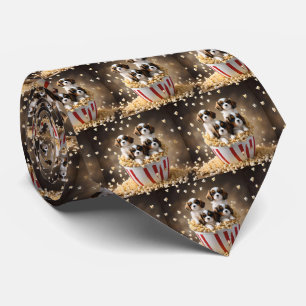 Corbata Cachorros Quads Cavalier Spaniel En El Popcorn,