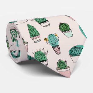 Corbata Cacti succulent poto patrón de planta