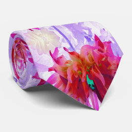 Corbata Cactus Rojo y Rosa Caliente Dahlia