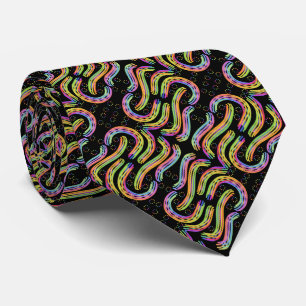 Corbata Cadena de cuerda de colores arcoíris patrón repeti