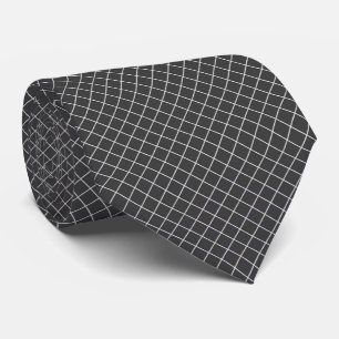 Corbata Cadena Geométrica Gris Carbón Moderna