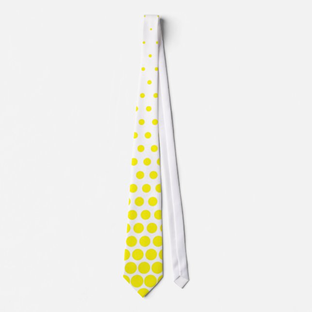 Corbata Cadmium Yellow Polka Dot Modern White (Anverso)