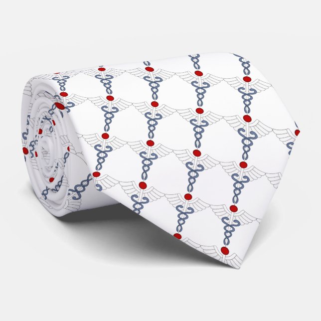 Corbata Caduceo/campo médico (Enrollado)