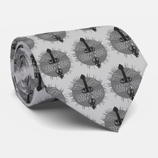 Corbata Caduceo de Asistente Médico (Enrollado)