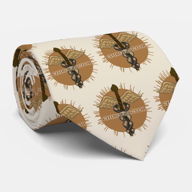 Corbata Caduceo de quiropráctico (Enrollado)