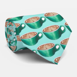 Corbata Café cappucccino blanco plano personalizado