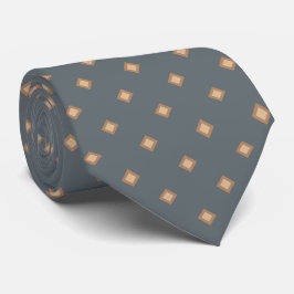Corbata Café con Leche Gris Pizarra Patrón de Lunares de D