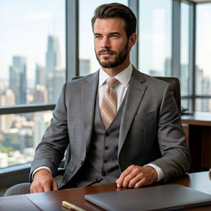 Corbata Café Crema Gris Rosa Polvoriento Sobre Papel Acuar