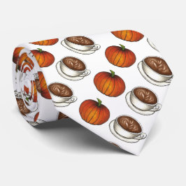 Corbata Café de especias de calabaza Latte otoño cuarto de