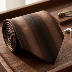 Corbata Café Exprés Intenso y Marrón Chocolate Ancha Franj