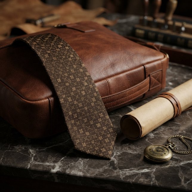 Corbata Café expreso marrón Renaissance Lattice Jacquard (Subido por el creador)
