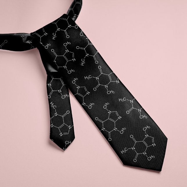 Corbata Cafeína Molécula Café Amantes Negro (Subido por el creador)