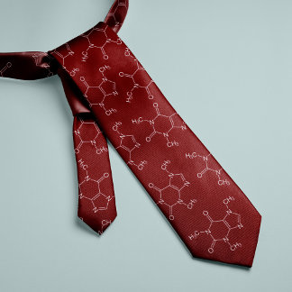 Corbata Cafeína Molécula Café Amantes Rojo