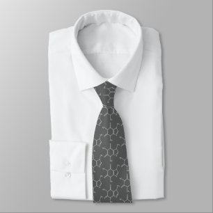 Corbata Cafeína Molécula Café Gris de carbón vegetal para