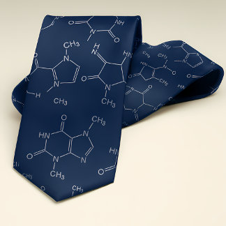 Corbata Caffeine Molécula Navy Blue
