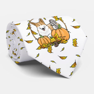 Corbata Caída Pembroke Welsh Corgi (rojo 1) Calabazas Cute