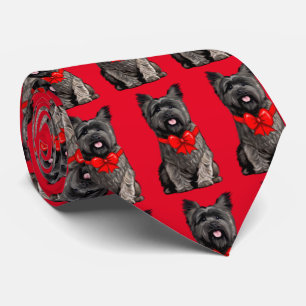 Corbata Cairn Terrier con una reverencia en el cuello de l