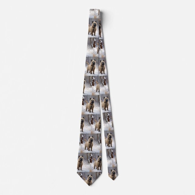 Corbata Cairn Terrier Deja que nieve Navidad (Anverso)