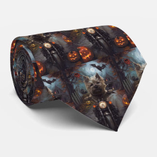 Corbata Cairn Terrier Motocicleta Halloween Da miedo