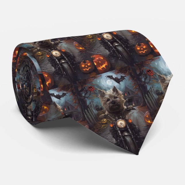 Corbata Cairn Terrier Motocicleta Halloween Da miedo (Enrollado)