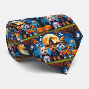 Corbata Cairn Terrier Perro Calabaza Halloween Gracioso