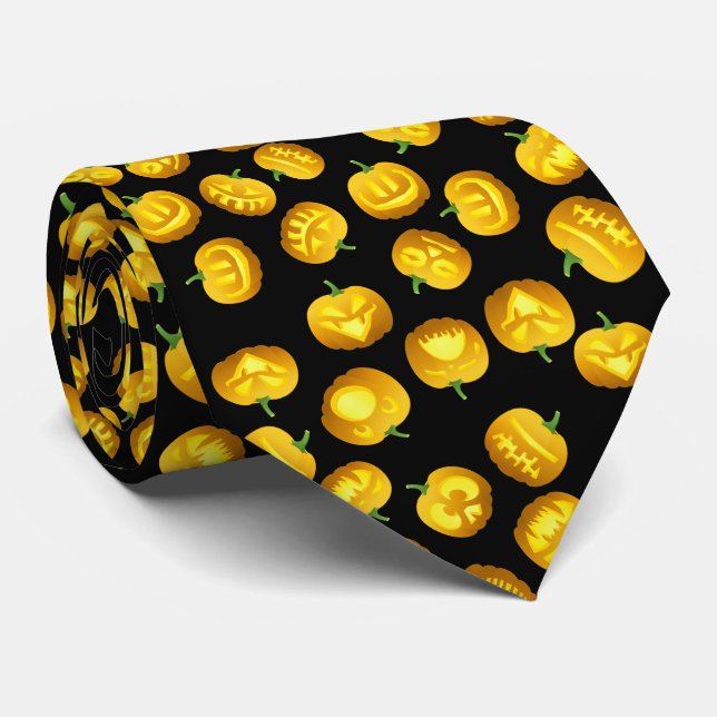 Corbata Calabaza de Halloween  (Enrollado)