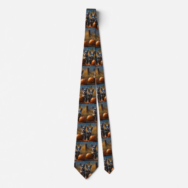 Corbata Calabaza deslumbrante azul heeler pipa otoño (Anverso)
