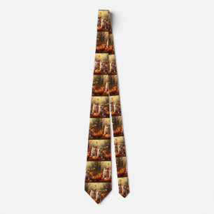 Corbata Calabaza deslumbrante Shiba Inu Puppy Otoño