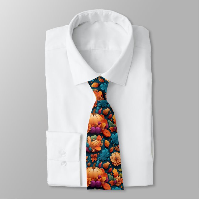 Corbata Calabaza elegante de otoño (Atado)