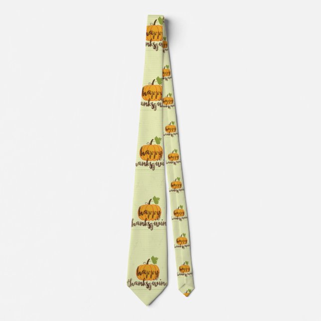 Corbata Calabaza feliz de Acción de Gracias (Anverso)
