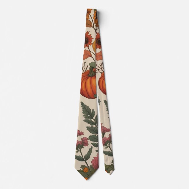 Corbata Calabaza floral de otoño-cosecha otoñal (Anverso)