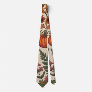 Corbata Calabaza Floral de Otoño Rústico–Cosecha de Otoño