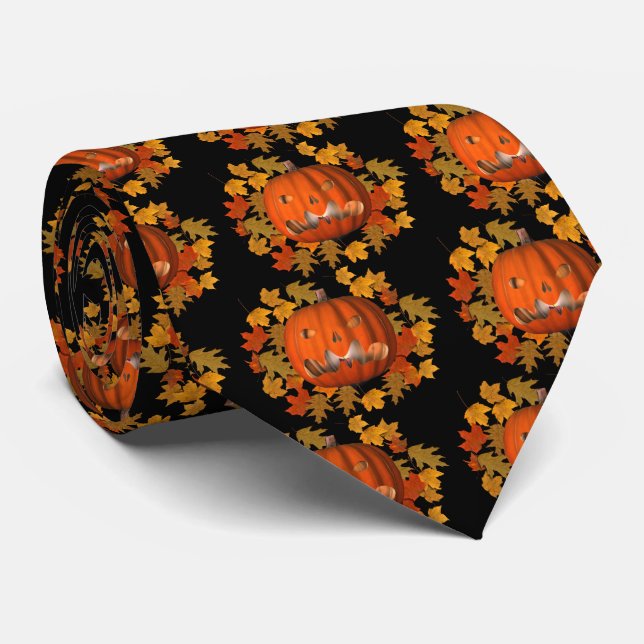 Corbata Calabaza Jack O Lantern deja Halloween (Enrollado)