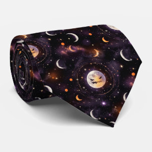Corbata Calabaza Lunar Cósmica Bokeh - Celestial Espeluzna