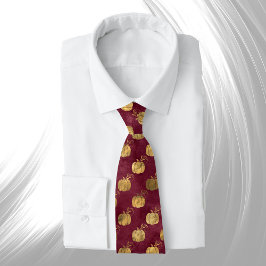Corbata Calabaza maroon de oro vintage