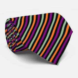 Corbata Calabaza, Purple, Green y Black Diagonal Stripes