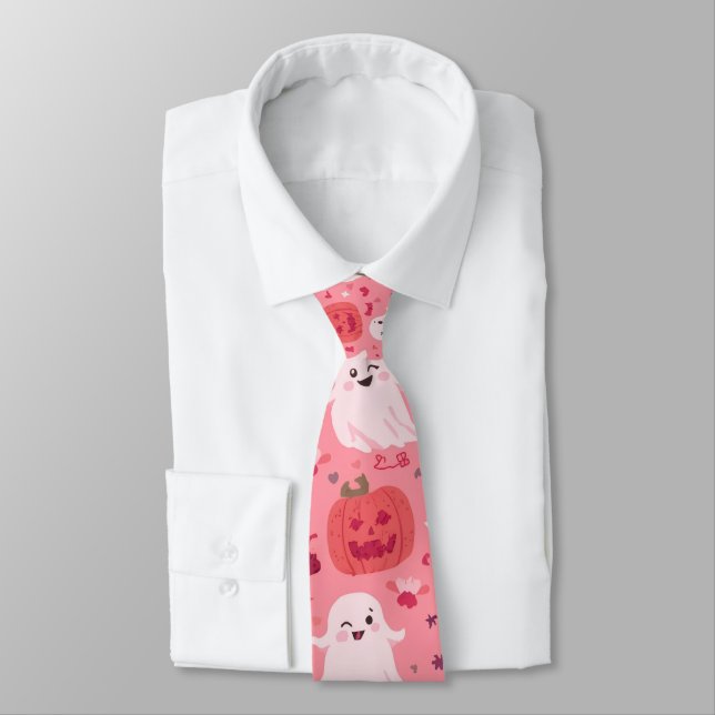 Corbata Calabaza rosa Sorpresa Fantasmagórica (Atado)