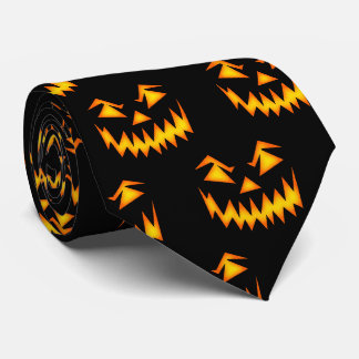 Corbata Calabaza tallada de Halloween aterradora