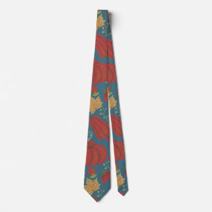 Corbata Calabaza y zanahoria sin soldadura patrón rojo y a