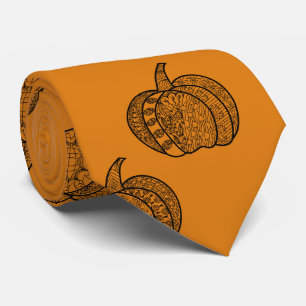 Corbata Calabazas inspiradas en Halloween Zentangle® Otoño