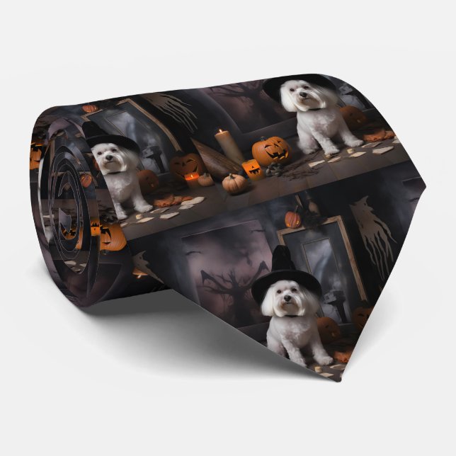 Corbata Calabazas Maltesas Halloween Espeluznantes (Enrollado)
