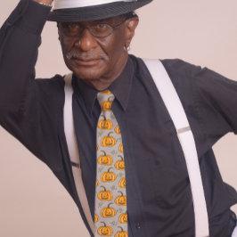 Corbata Calabazas sonrientes lindo Gris Halloween