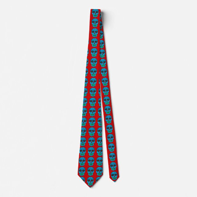Corbata Calavera Azucarada (Anverso)
