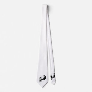 Corbata Calavera blanca