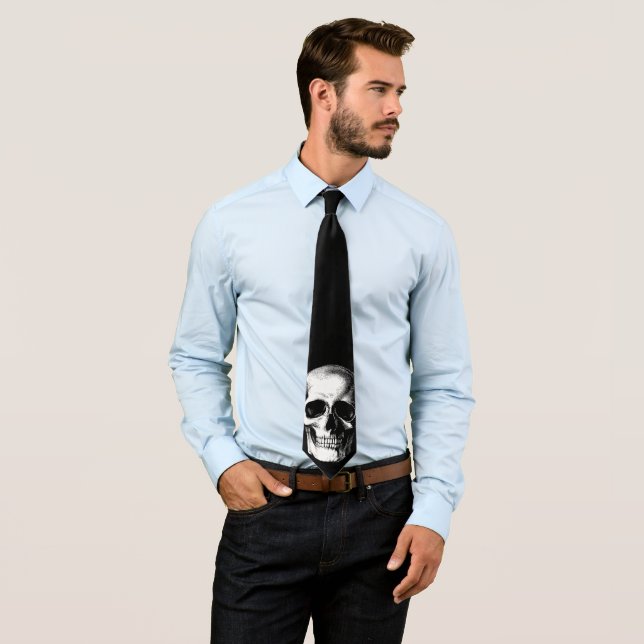 Corbata Calavera Boda gótica de Halloween Necktie masculin (In situ)