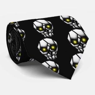 Corbata Calavera cromada con ojos brillantes