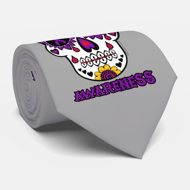 Corbata Calavera de azúcar/Conciencia... Fibro (Enrollado)