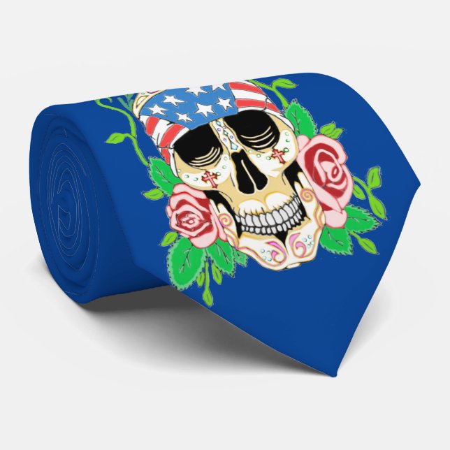 Corbata Calavera de azúcar en bicicleta (Enrollado)